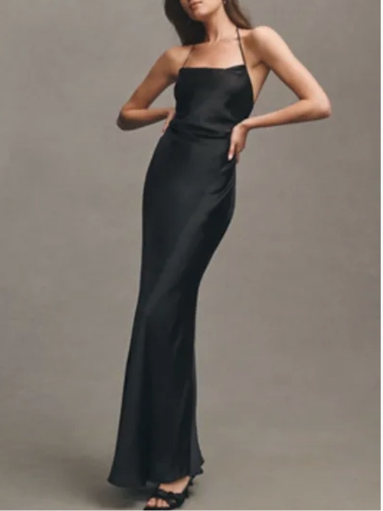 Anthropologie Dresses & Skirts - Saylor Cowl-Neck Satin Maxi Dress